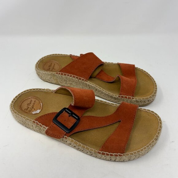 Toni Pons women's Origens sandals 38 slides suede orange red BIBI-SE espadrille - Picture 4 of 7